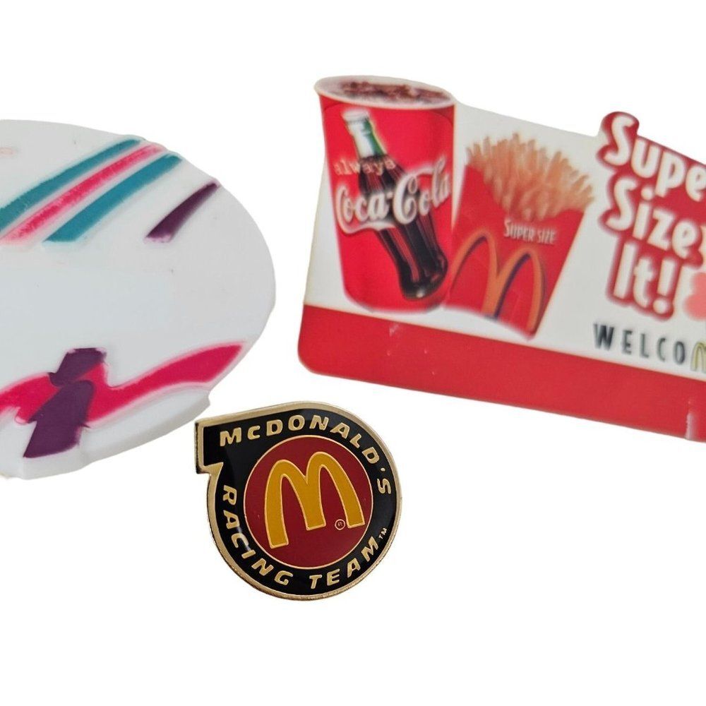 Vintage McDonaldś Name tags and racing pin - Picture 4 of 9